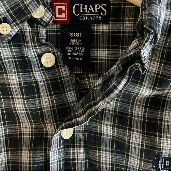 Chaps Collared Long Sleeve Button Down Boys Shirt - Picture 3 of 3
